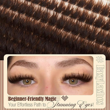 Brown Lash Clutsers Wispy Cluster Eyelash Extensions Fluffy Individual Lashes Natural Cluster Lashes Dark Brown Lash Extensions Fairy Lash Spikes Extension Soft Vibe Look (144Pcs CC Curve 10-16MM)