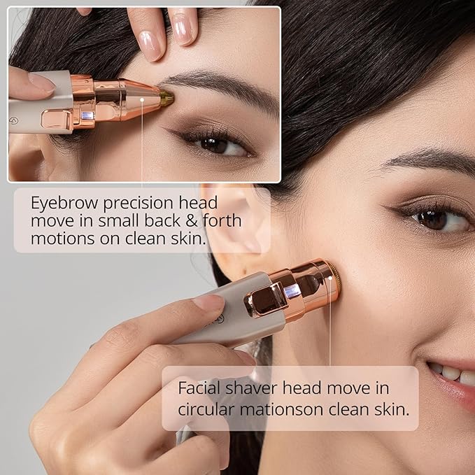 Replacement Heads for Facial Hair Removal: Original Heads Replacement Set for 2 in1 Eyebrow Trimmer - Painless Razor Head for Women - Suitable for VG VOGCREST Model VG-102, VG-1023, VG-1024