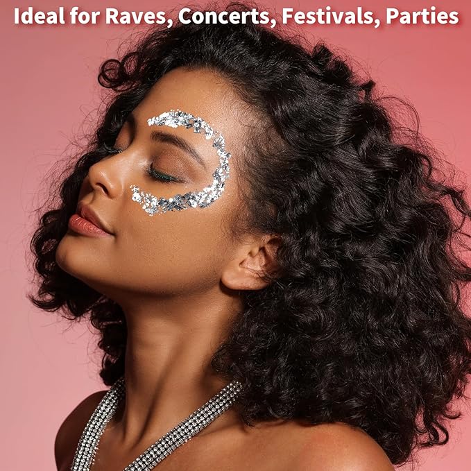 Teenitor Body Glitter Gel, Face Glitter Gel, 6 Colors Face Paint for Concerts Festival Rave Accessories for Women