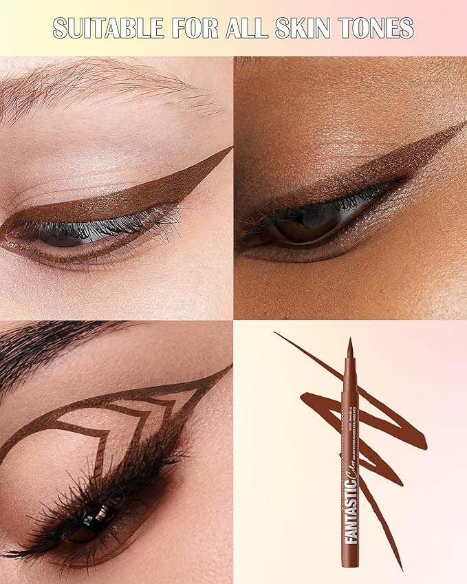 Black Matte Liquid Eyeliner Pencil, Colorful High Pigmented Waterline Eye liner Waterproof Pen, Bright Colored Smudgeproof Long Lasting Eyeliner Pen Christmas Party Festival Makeup Gift for Women-12