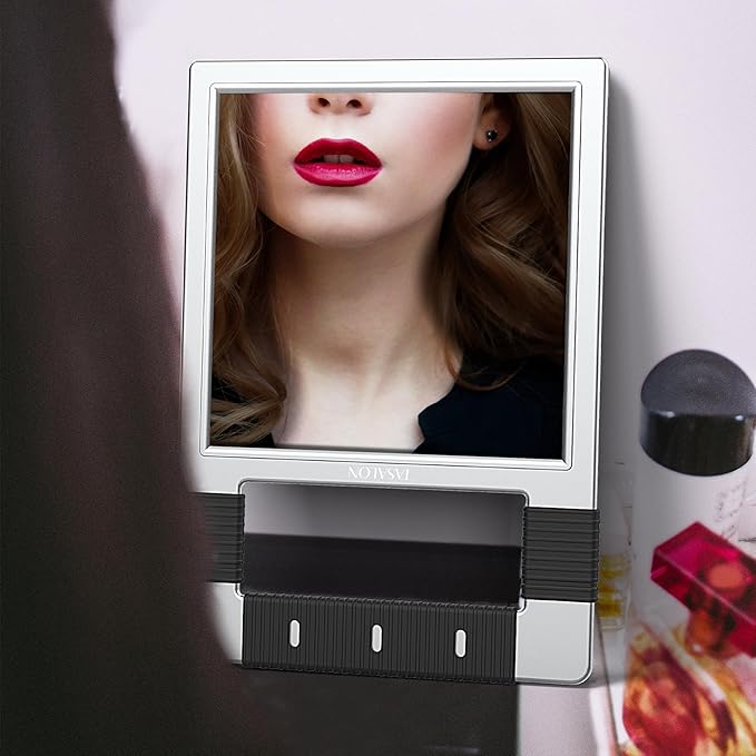 TASALON Unbreakable Hand Mirror, Silver, Rectangular, Tabletop Mount, ABS Frame, Handheld Mirror for Barber, Salon, Makeup, Shower