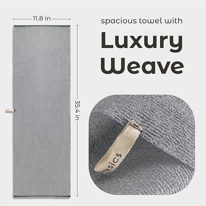 MainBasics Exfoliating Shower Towel - Japanese Nylon Bath Towel and Body Washcloth, Quick-Dry, Durable, Deep Exfoliation (Set of 3, Coral Reef)