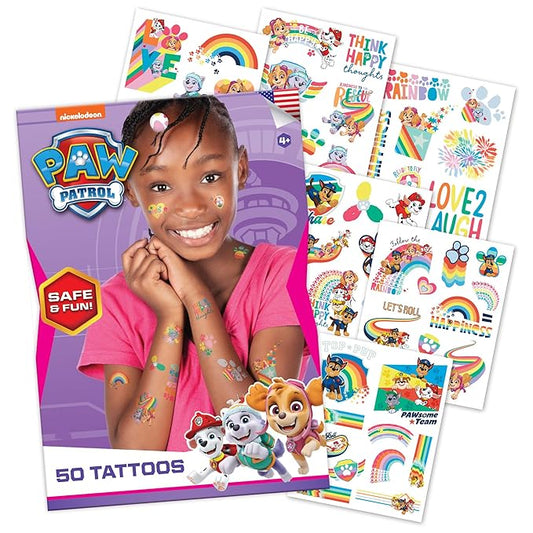 Savvi - 50 Paw Patrol Temporary Tattoos: Sky and Everest, Skin-Safe Ink, Great for Birthday Parties, Gifts for Boys and Girls Ages 4-12+, Made in the USA [6 sheets, 50 count]