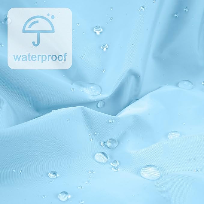 Reusable Shower Cap for Women, Large Waterproof Shower Essentials Bonnet Washable Elastic Band Bath Hair Wrap Hat for Long Hair, Braids(Light Blue)