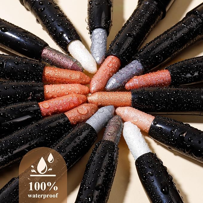 Cream Waterproof Hypoallergenic Eyeshadow Stick, long wear Metallic Glitter Matte Eye Shadow Pencil With Makeup Brush, Eye Brightener, 51 Diamond Metallic