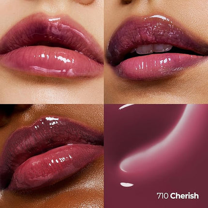 Laka Fruity Lip Glotioner, 10ml/0.33 fl.oz, Lip Gloss with High Shine Vivid Colors, Jelly tip for Hygienic & Easy Application, K-Beauty (#710 Cherish)