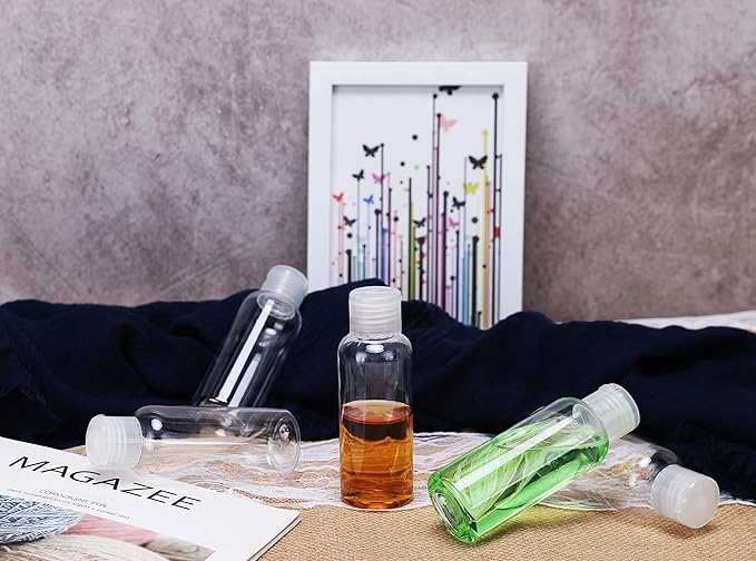 5 Pack 3.4oz Empty Plastic Travel Bottles for Toiletries TSA Approved Leak Proof Squeezable Travel Size Containers Travel Essentials Accessories, clear