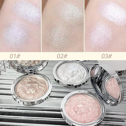 K'APEINE Face Highlighter Palette,Pink Glitter Eyeshadow Pearl Shimmer Single Makeup Kit High Glossy Face Makeup Palette Sparkling Highlighter Makeup Palette Smooth Baked Lasting Shining Makeup Kit-03