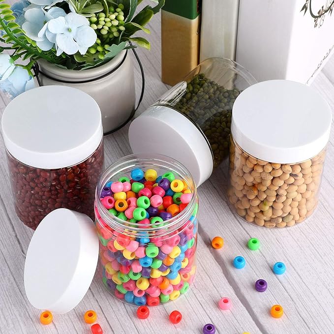 SATINIOR 36 Pieces 2.5 oz Plastic Jars with Lids Wide Mouth Airtight Reusable Container Acrylic Cosmetic Small Jars for Lotions Ointments Travel Toiletries Creams Make up Storage(White)