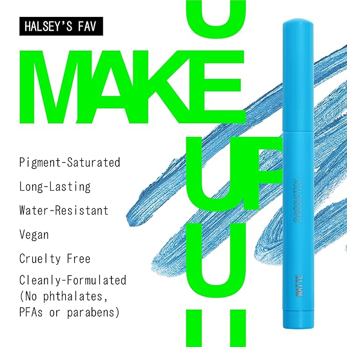 about-face Shadowstick – Long-Wear Cream Eyeshadow Stick – Matte & Pearly Finishes – Vegan, Cruelty-Free, Clean Beauty – 0.049 oz (Creature- Matte Blue)