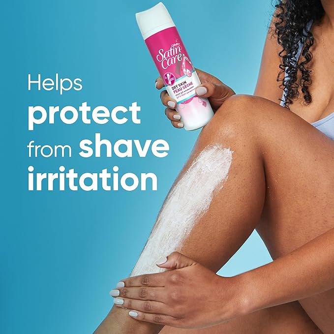 Gillette Venus Satin Care Dry Skin Shave Gel for Women, 6 Count, 7oz Each, Infused with Shea Butter for a Comfortable Shave