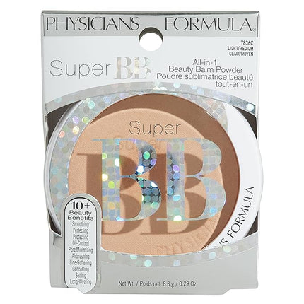 Physicians Formula Super BB Cream All-in-1 Beauty Balm Powder Light/Medium | Dermatologist Tested, Clinicially Tested