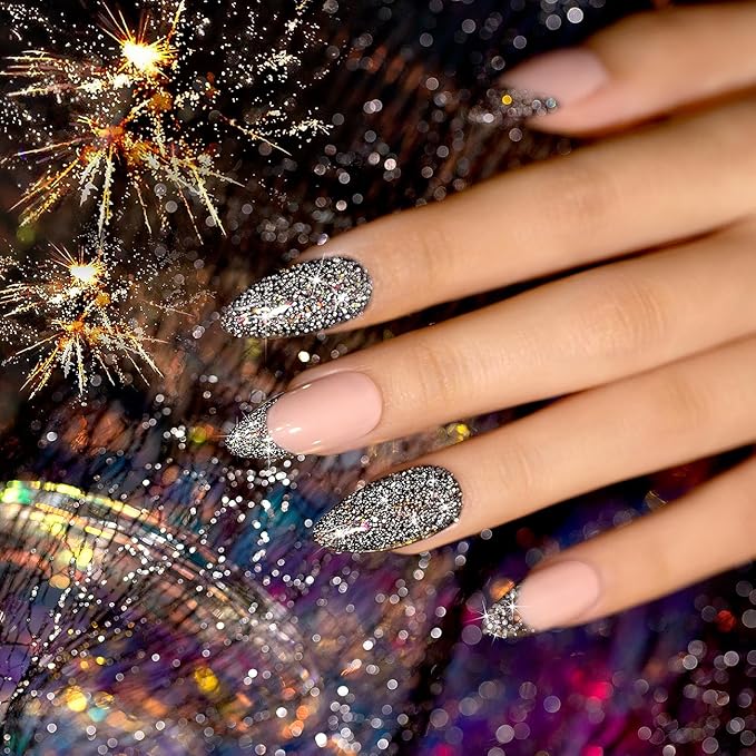 RARJSM Reflective Glitter Gel Polish Black Sequins Sparkling Glitter Iridescent Shimmer Gel Disco Glitters Sparkle Diamond Holographic Gel Soak off Nail Art Design Salon DIY at Home