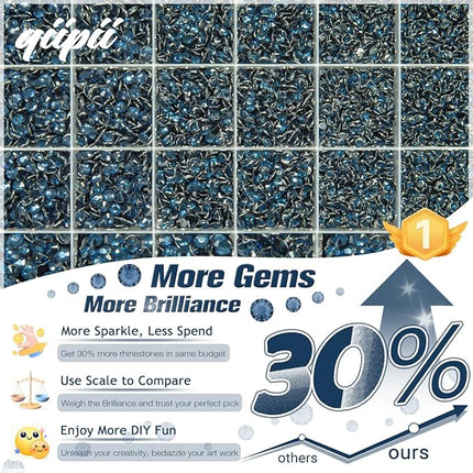 qiipii Ink Blue Crystal Resin Rhinestones w B7000 Glue for Bedazzling Crafting 2mm-6mm Navy Blue Flatback Stones Diamonds Crystals Gems Bedazzler Kit for Nails Face Eyes Makeup Tumblers Bottles Crafts