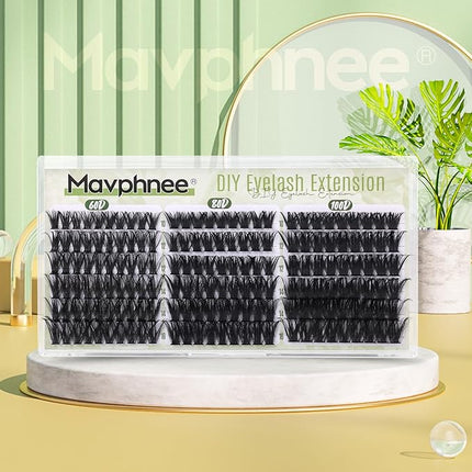 Volume Lash Clusters 60D 80D 100D Cluster Eyelash Extensions D Curve Individual Lashes Extensions 10-16MM Natural Cluster Lashes Wispy Eyelash Clusters Thick DIY Lash Pack by Mavphnee