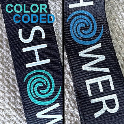 SHOWER BOUQUET Loofah-Charcoal Bath-Sponge XL-4-Pack-Blue-Green // Extra Large 75g Soft Mesh Color & Black Lufa Loofa Loufa Puff Set/Exfoliating Body Scrubber for Women and Men - Exfoliate & Soothe