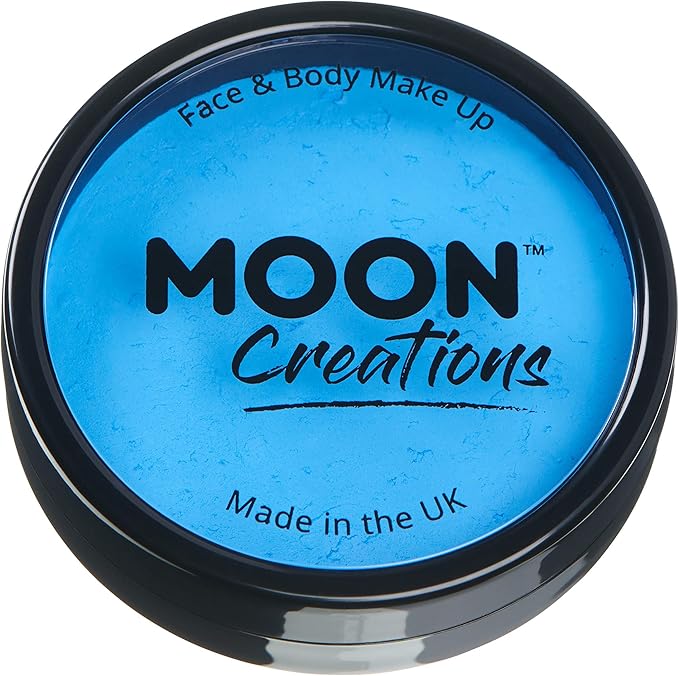 Pro Face & Body Paint Cake Pots by Moon Creations - Light Blue - Professional Water Based Face Paint Makeup for Adults, Kids - 1.26oz