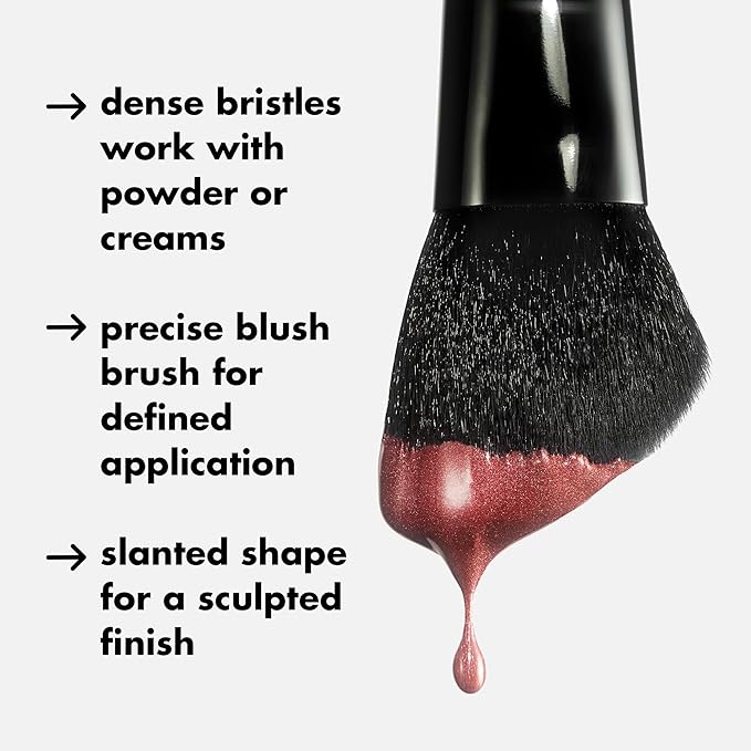 e.l.f. Angled Blush Brush, Face Makeup Brush For A Sculpted Look, Great For Cream, Liquid Or Powder Blush, Bronzers & more, Vegan & Cruelty-Free