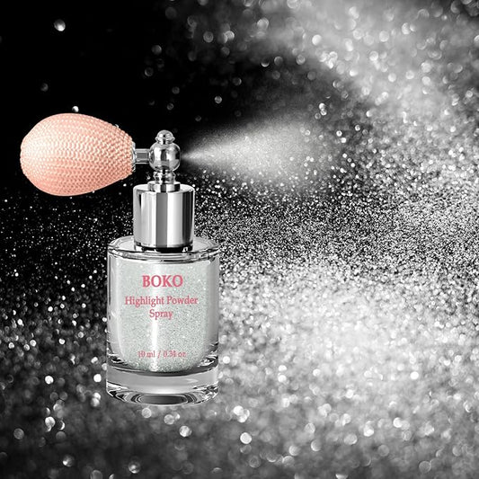 Boko Body Glitter Spray, Glitter Spray for Sparkling Body Face Hair Nail Clothes, Hair Glitter Spray Body Shimmer Powder for Highlighter Makeup Festival Party Concert Rave Accessories