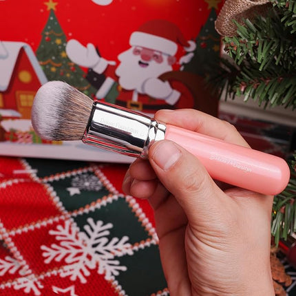 Bueart Design Makeup Brushes Set 26pcs Real Natural Goat Hair Professional labeled Foundation Face Blending Blush Concealers Eyeshadow Brush Set(26Pcs Pearl Pink)