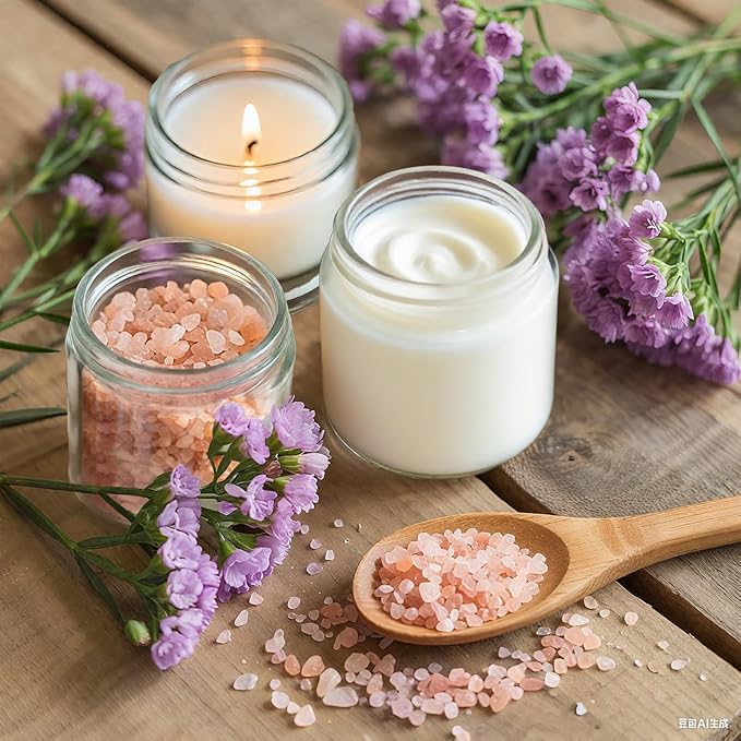 4 oz Clear Glass Jars with Lids - 32 Pack Leakproof Cosmetic Containers with Inner Liners, Wide-Round Smooth Mouth, Sealable for Creams, Lotions, Essential Oils, Body Butter, Travel Samples