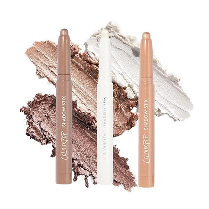 ColourPop Metallic Neutrals Shadow Stix Makeup Kit - Shimmer Eyeshadow Make Up Set - Vegan & Cruelty-Free Cream Eyeshadow Sticks with High-Pigment & Metallic Finishes (3 Count)