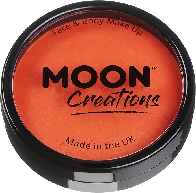 Pro Face & Body Paint Cake Pots Dark Orange - Professional Water Based Face Paint Makeup for Adults, Kids - 1.26oz