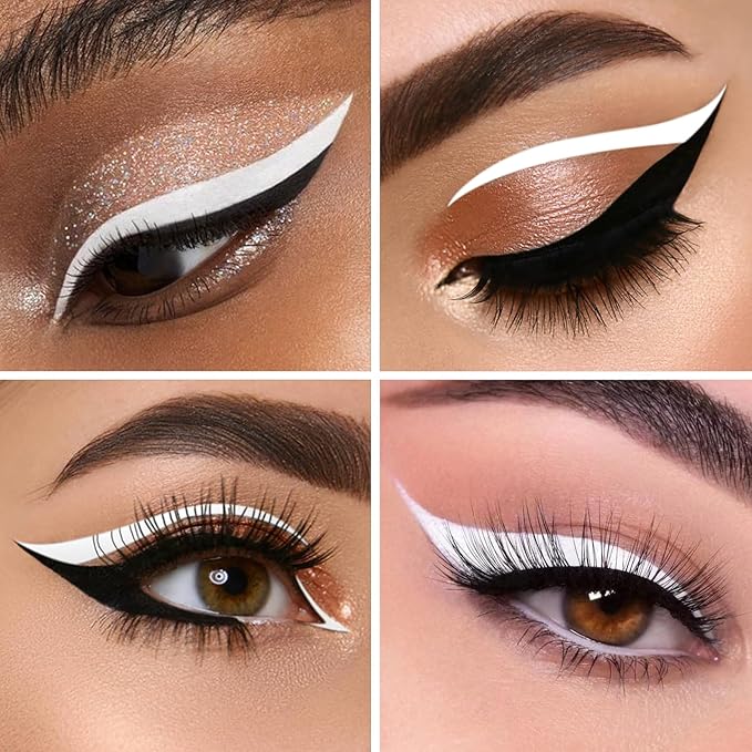 docolor Waterproof Eyeliner Pen Longwearing with Ultra-Fine Tip Liquid Eye Liner (White)