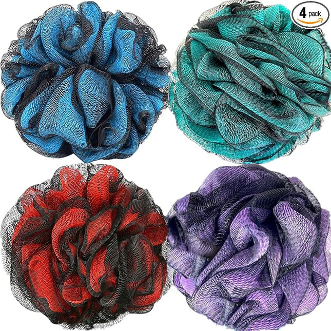 Fu Store Loofah Sponge Shower Loofahs 60g Bath Sponges Mesh Balls 4 Colors Body Scrubber Exfoliator Back Scrubber Bathroom Men Women Scrubbers Cleaning Bathing Accessories