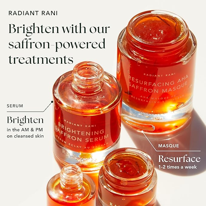 RANAVAT Radiant Rani - Saffron Serum Duo - Full Size & Mini Serum - Vitamin C Alternative (2 Piece)