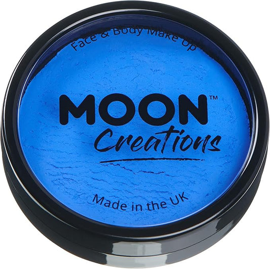 Pro Face & Body Paint Cake Pots by Moon Creations - Royal Blue - Professional Water Based Face Paint Makeup for Adults, Kids - 1.26oz