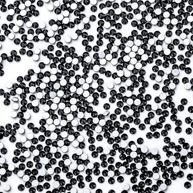 1440Pcs Black Crystal Rhinestones,Glass Flatback Rhinestones Gemstones Small for Nail Face Makeup Art Crafts Clothes Decoration - (SS4,1.6mm,Black)