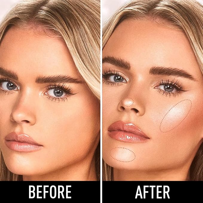 Highlighter Makeup Palette Face Body Shimmer Glitter Illuminator Highlighter Make up Kit Long Lasting Highly Pigmented Highlighters Makeup Palette #4 Rose Champagne