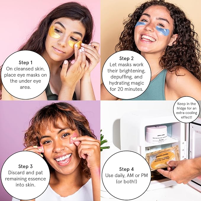 grace & stella Award Winning Under Eye Mask - Reduce Dark Circles, Puffy Eyes, Undereye Bags, Wrinkles - Gel Under Eye Patches - Gifts for Girlfriend - Vegan Cruelty-Free Self Care (48 Pairs, Pink)