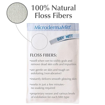 MicrodermaMitt Original Deep Exfoliating Mitt for Body - Premium Turkish Kessa Dead Skin Remover & Body Exfoliator for Keratosis Pilaris & Self-Tan Removal, Natural Skin Care Glove for Smooth Skin