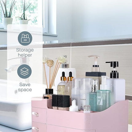 ONXE Makeup Organizer with Drawers,Large Capacity Countertop Organizer for Vanity,Bathroom and Bedroom Desk Cosmetics Organizer for Skin Care,Brushes, Eyeshadow, Lotions, Lipstick, Nail Polish
