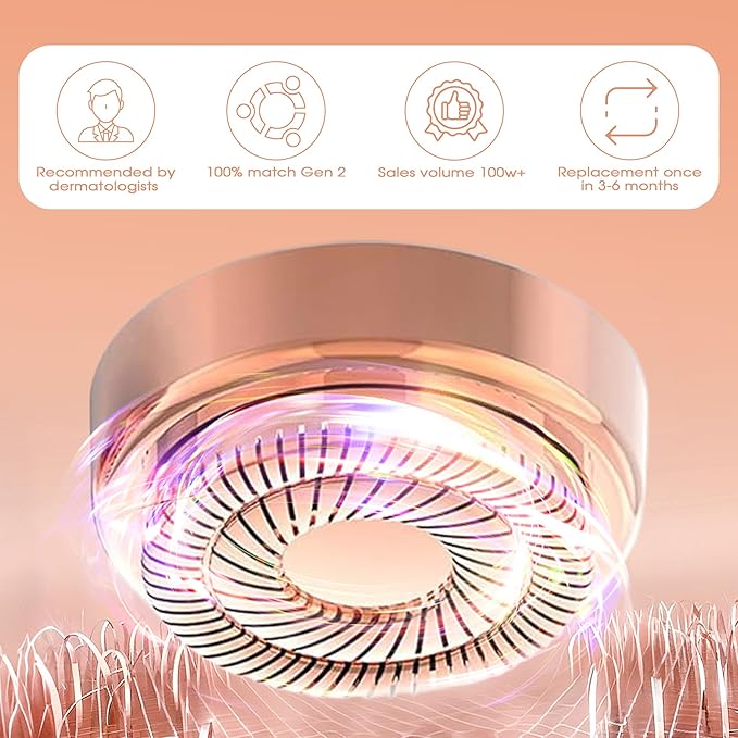 Replacement Heads for Flawless Facial Hair Remover, Generation 2, Double Halo Replacement Blades for Finishing Touch Flawless Hair Removal Gen 2, 6 Count