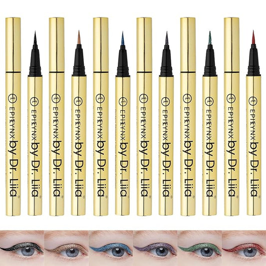 Waterproof Eyeliner - Smudge-Proof Liquid Eyeliner Pen with Precision Tip for Smooth, Long-Lasting Application - Vegan, Hypoallergenic & Gluten-Free Eye Liner - 6 Shades 2mL each Gift Set