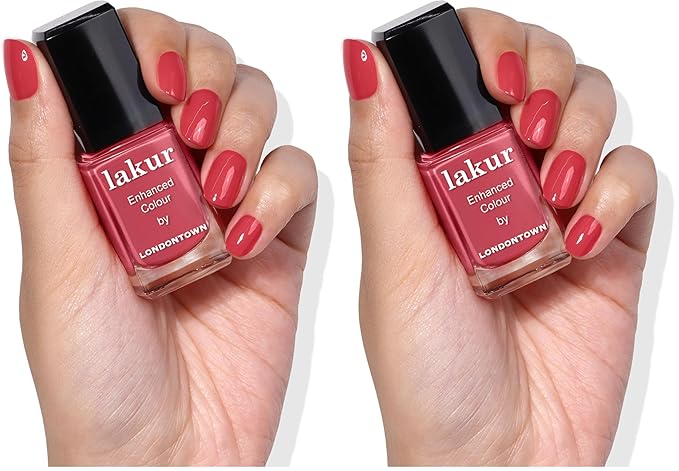 LONDONTOWN Blush Red Crème Nail Polish, Flushed Cheeks lakur, Vegan Chip-Resistant Long-Lasting Nail Lacquer, 40 fl oz (Pack of 2)