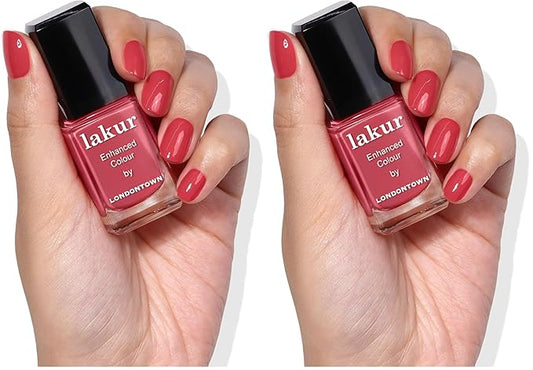 LONDONTOWN Blush Red Crème Nail Polish, Flushed Cheeks lakur, Vegan Chip-Resistant Long-Lasting Nail Lacquer, 40 fl oz (Pack of 2)