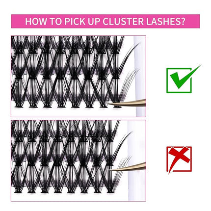 Individual Lashes 240pcs Cluster Lashes 30D+40D DIY Eyelash Extension D Curl 0.07 Natural Individual Lash Extensions False Eyelashes at Home (30D+40D-0.07D, 14mm)
