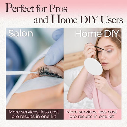 LASHVIEW Lash Lift and Eyebrow Kit, Professional Eyelash Perm Kit and Eyelash & Eyebrow Set Quick Lifting & Voluminous Coloring Gifts for Women Salon Grade Home DIY(Brown)