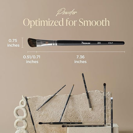 Piccasso 201 Nose Shading Brush – Soft Hair Makeup Brush for Nose Shaper and Face Makeup, Small Angled Brush for Precise Contouring and Blending, Korean Professional Beauty Tool for Daily Use