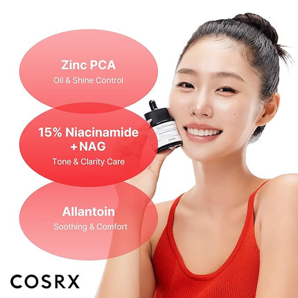 COSRX 15% Niacinamide Face Serum, 0.67 fl oz, Pore Minimizer Serum for Face, Even Skin Tone, Korean Skin Care