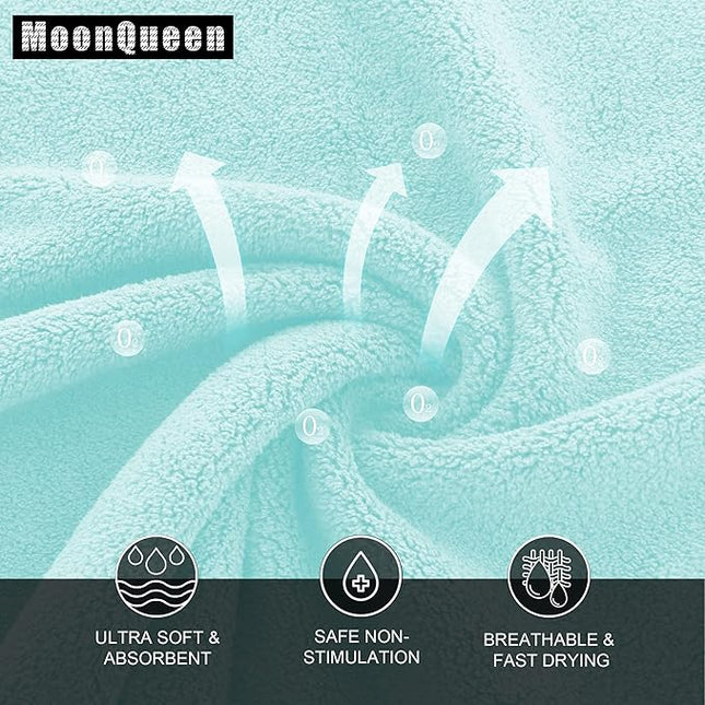 MOONQUEEN Ultra Soft Premium Washcloths Set - 12 x 12 inches - 72 Pack - Quick Drying - Highly Absorbent Coral Velvet Bathroom Wash Clothes (Frozen Blue)