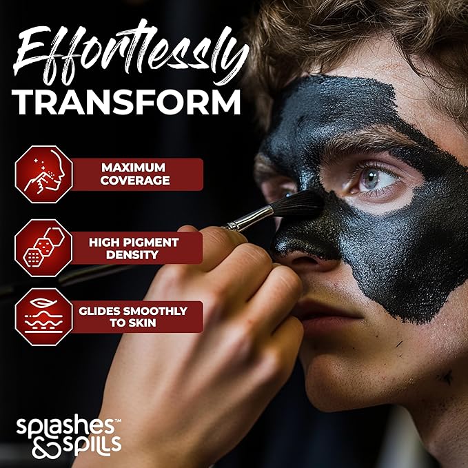 Face and Body Paint Cream, 30ml - Pretend Costume and Dress Up Makeup by Splashes & Spills (Black)