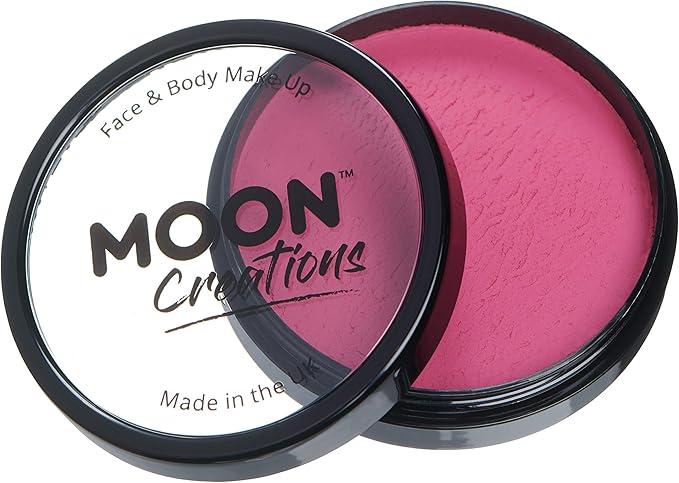 Pro Face & Body Paint Cake Pots by Moon Creations - Dark Pink - Professional Water Based Face Paint Makeup for Adults, Kids - 1.26oz
