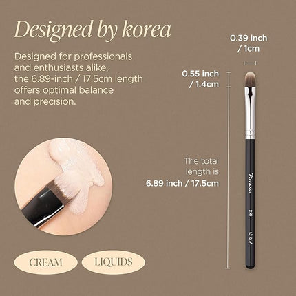 Piccasso 258 Concealer Brush – Angled Face Makeup Brush for Under Eye Concealer, Nose Contour, and Liquid Blush, Korean Synthetic Makeup Brush for Precise Coverage and Blending