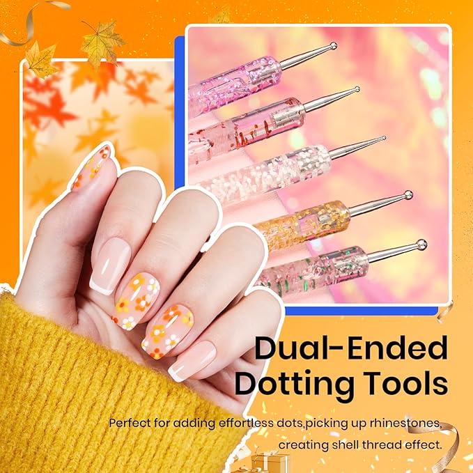 Beetles 31pcs Nail Art Brushes, Dotting Tools, Nail Art Pens, Dust Brush, Striping Liner Fingernail Drawing Pens with Palette Holder All in One for Starter Manicure Design Set