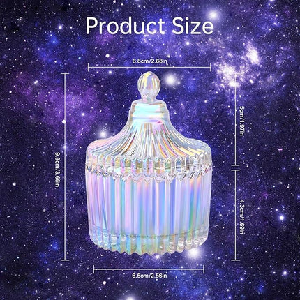 Monomer Dish, CORFULRA Dappen Dish for Acrylic Powder, Large Nail Cup for Nail Monomer Liquid, Glass Cup for Acrylic Nail Brush, Acetone Nail Polish Remover Holder. Rainbow